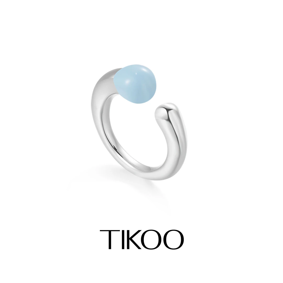 TIKOO 铜合金戒指 珐琅戒指女小众设计高级感叠戴多巴胺素圈指环