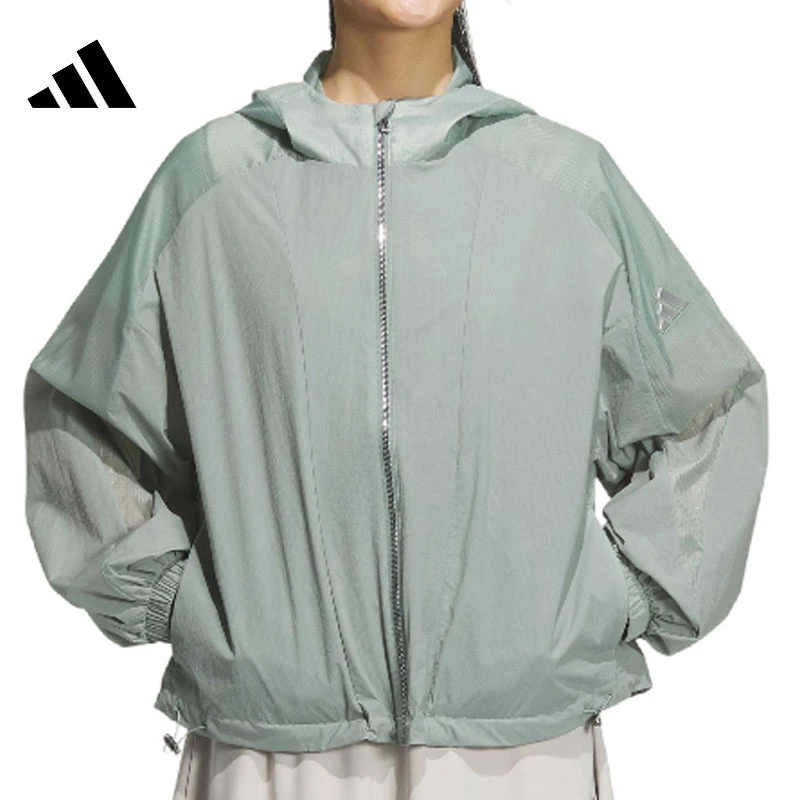 流光风adidas阿迪达斯夏日户外女子运动休闲夹克外套JZ1657