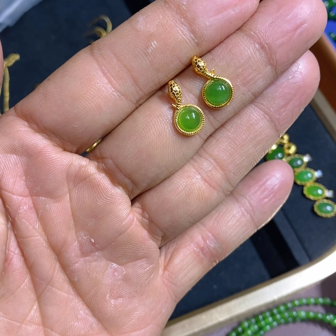 和田玉（碧玉）颈饰银S925镶嵌