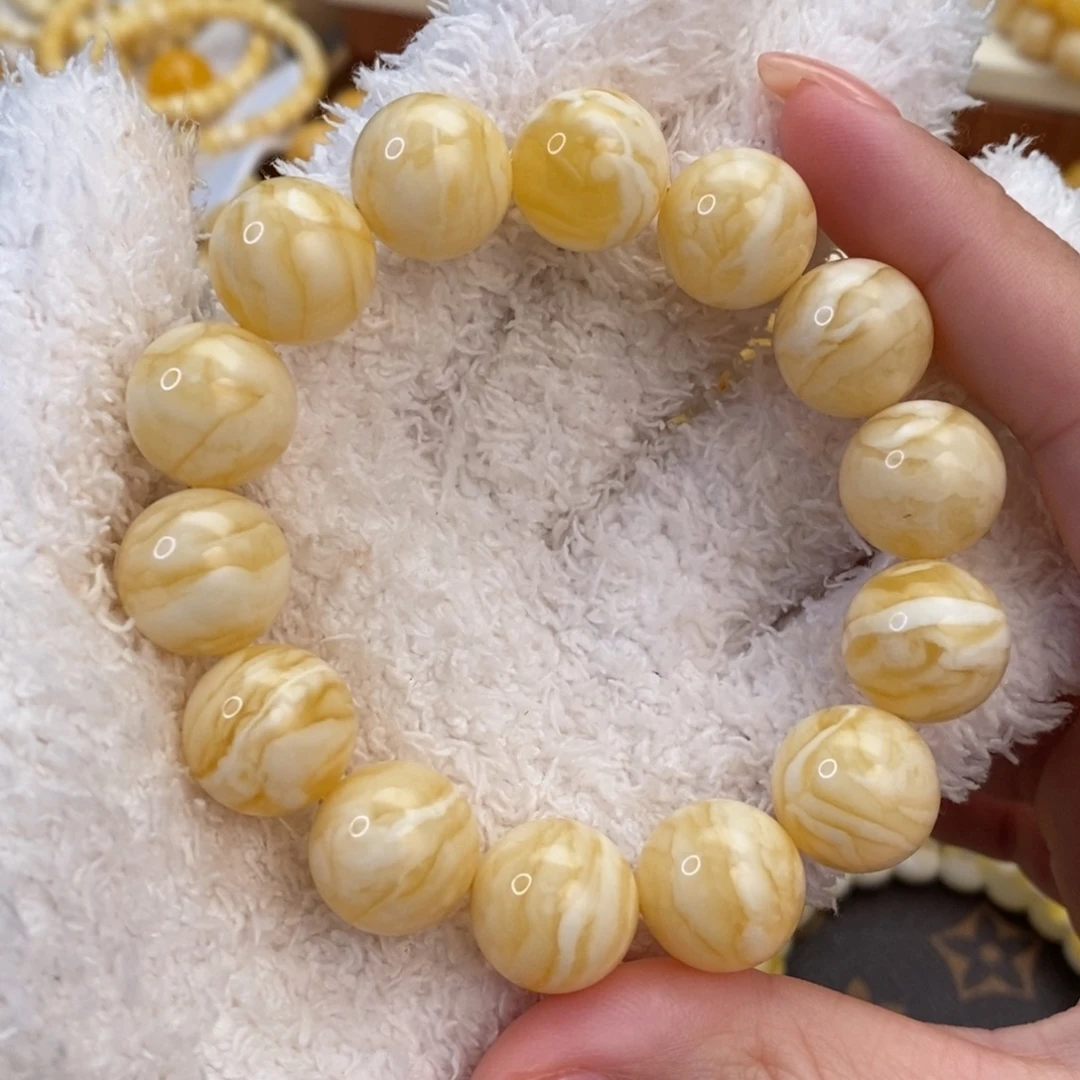 琥珀未镶嵌裸石手链