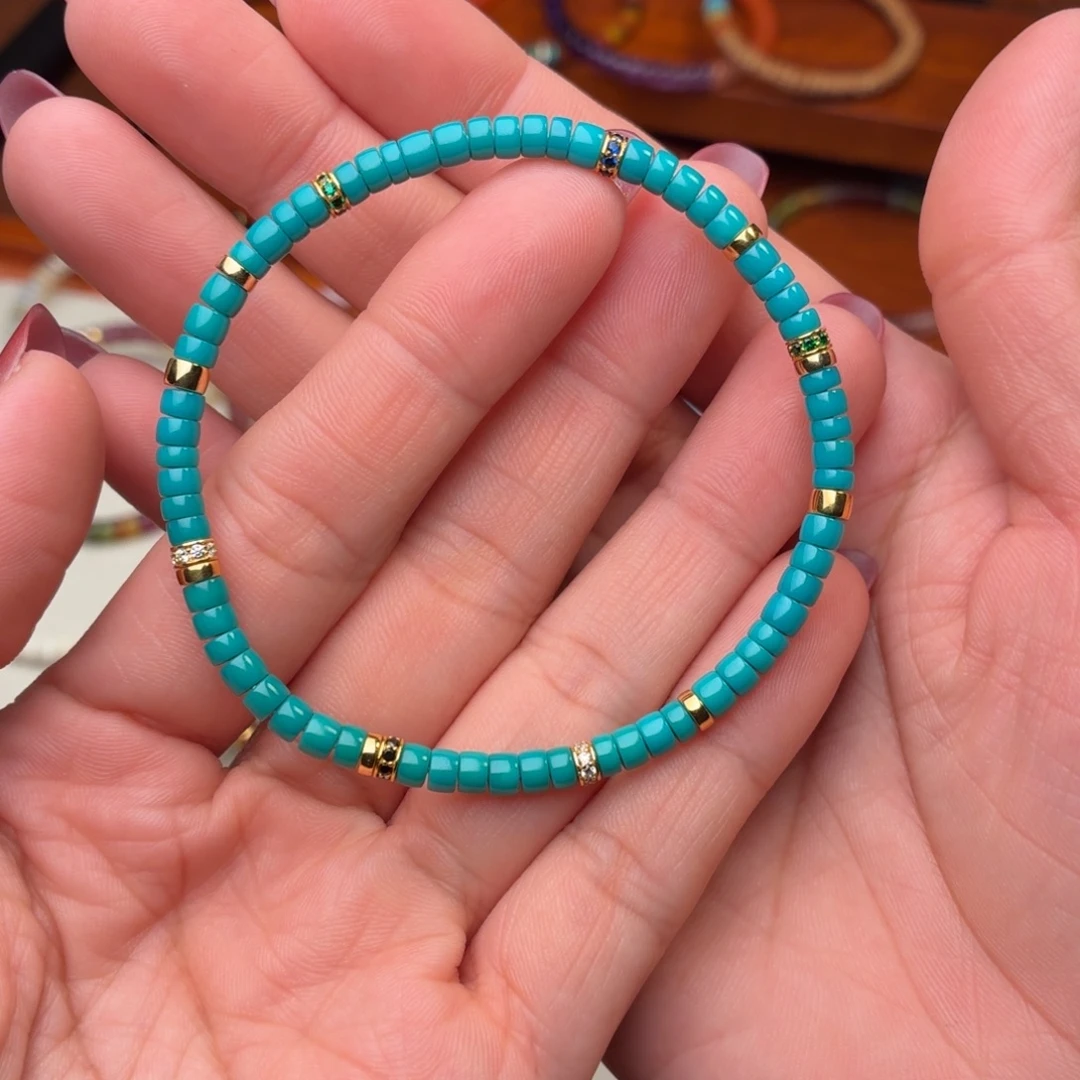 绿松石未镶嵌手链男女