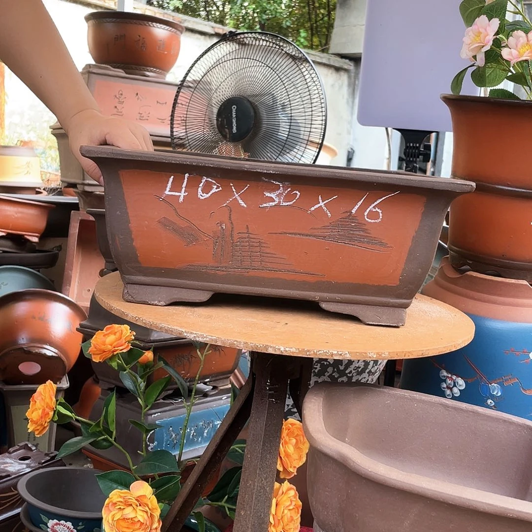 40红马槽花盆紫砂花盆