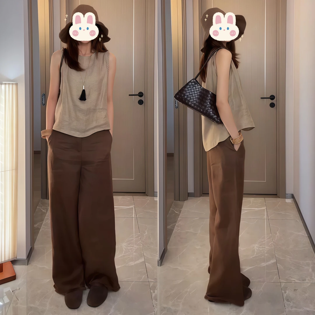 【松弛感】女装套装夏季无袖马甲女休闲印花长裤两件套BB50094