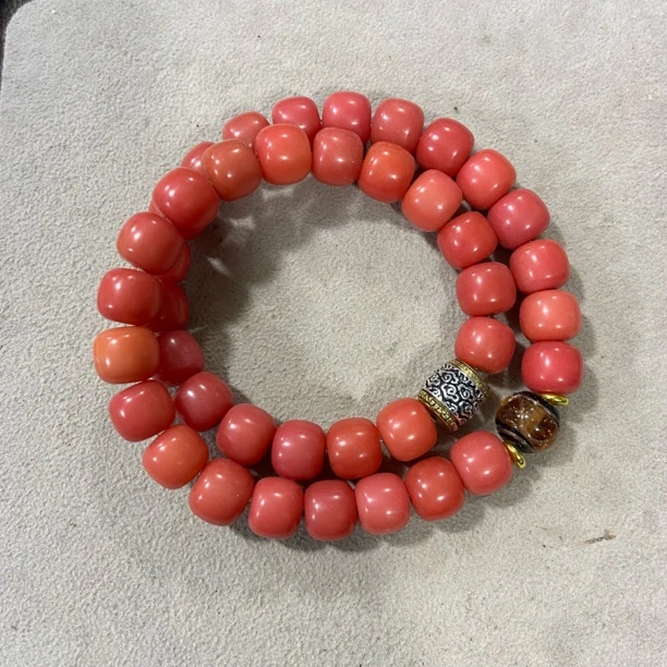 P13粉菩提卡1.1双圈手串