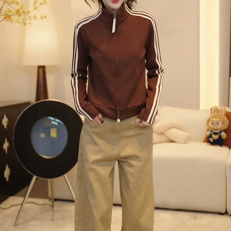 2025秋季新款时尚百搭拼接双拉链外套小众韩版设计感潮流女