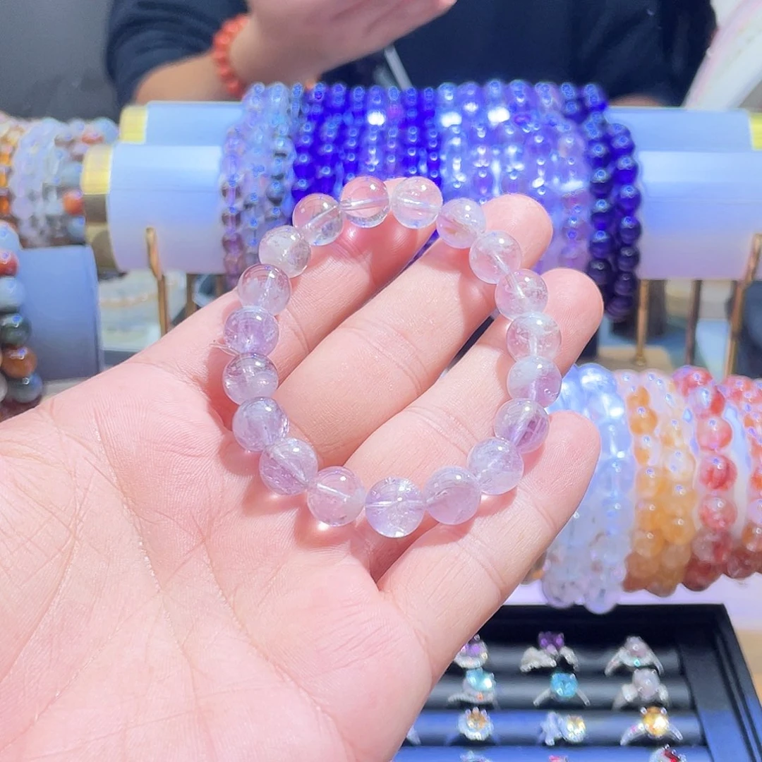 未镶嵌手链烟晶卡10紫兔毛