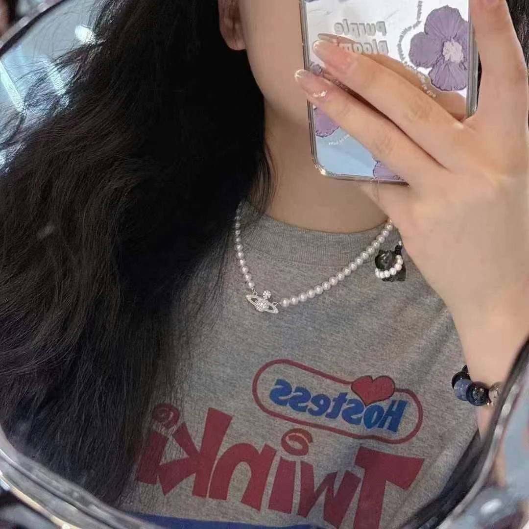 淡水珍珠项链纯天然真品100%锁骨链西太后土星珍珠项链诸暨珍珠