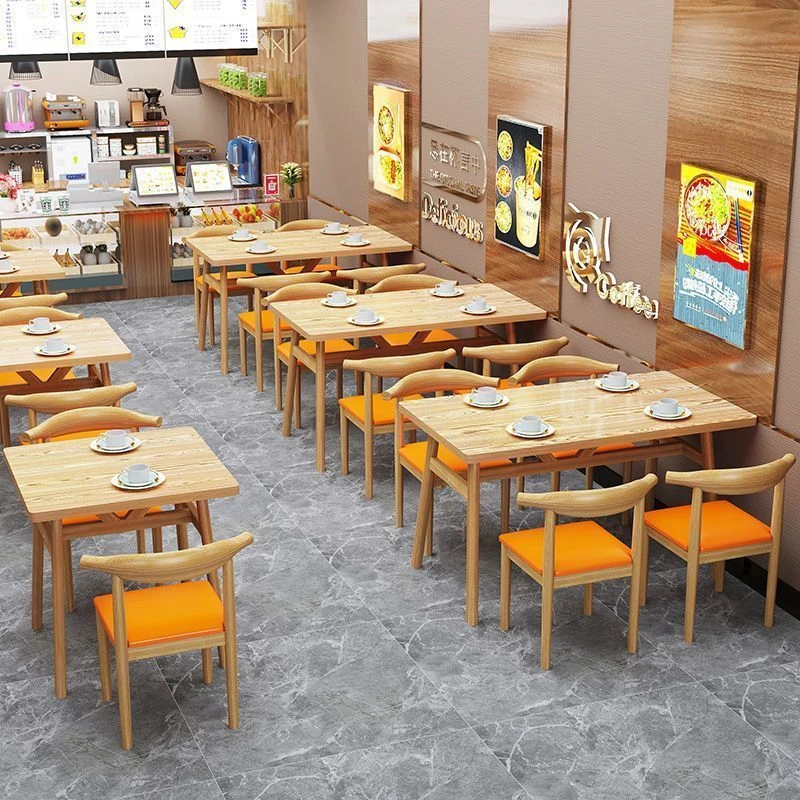 【餐饮商用桌子】奶茶汉堡店桌椅套装快餐店面馆出租房家用小型饭桌