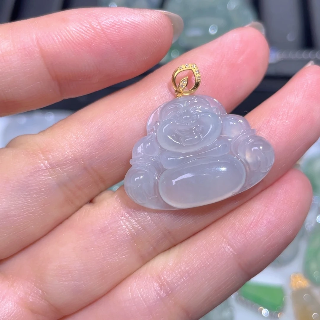 颈饰18K金镶嵌翡翠翡翠
