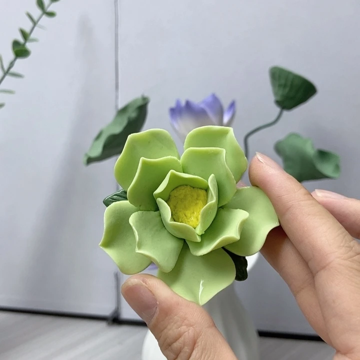 摆件手工制作陶瓷花
