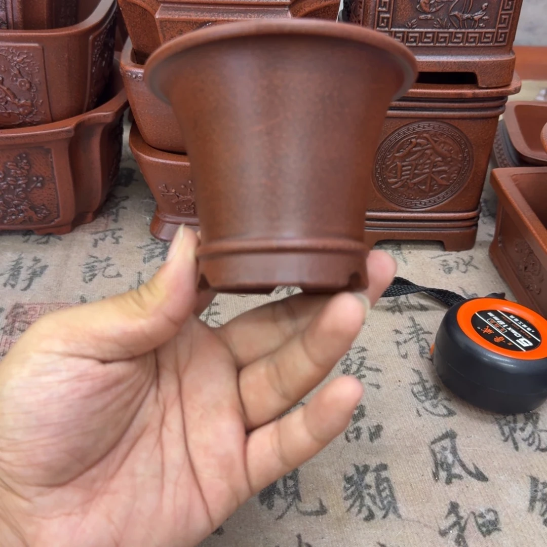 紫砂花盆8.5x7内经紫砂花盆