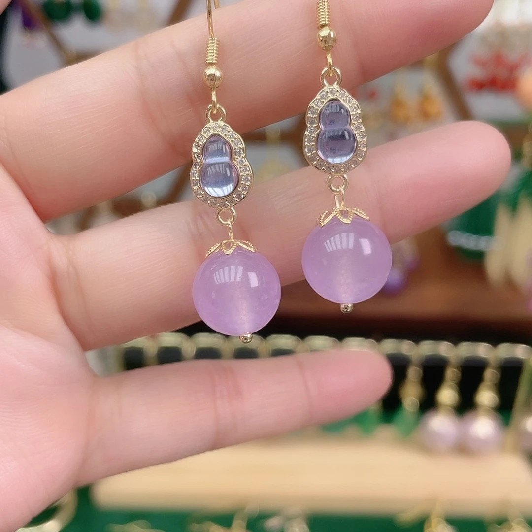 玛瑙/玉髓合金耳饰