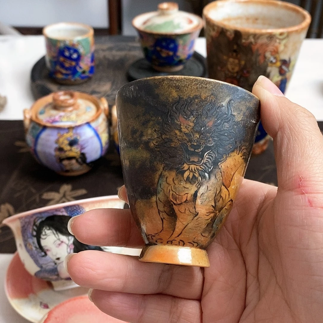手工手绘麒麟杯杯福利