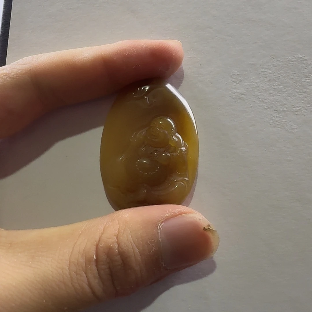 和田玉未镶嵌吊坠(赠链)糖玉佛公
