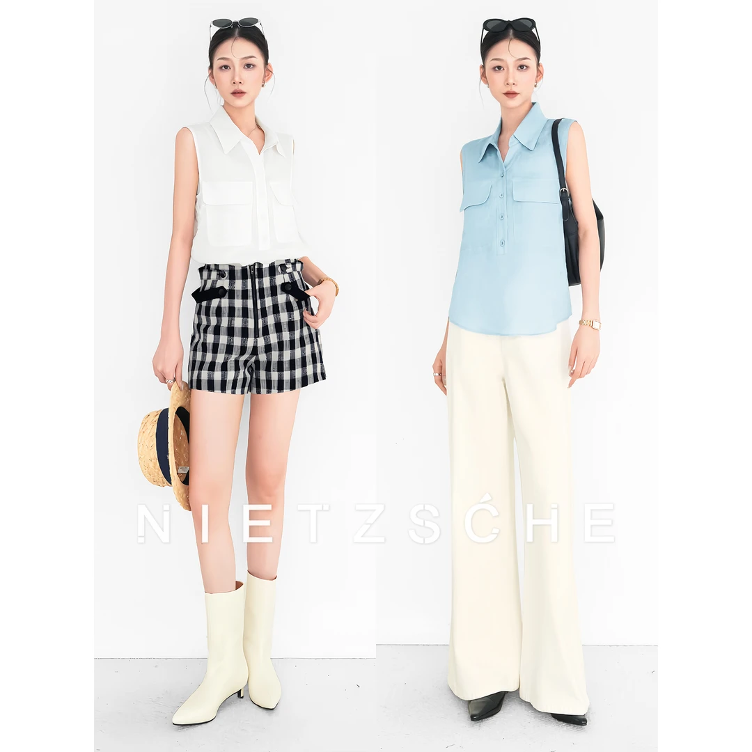 Nietzsche｜亚麻度假Polo衫｜1oo%亚麻老钱感简约亚麻背心马甲50111