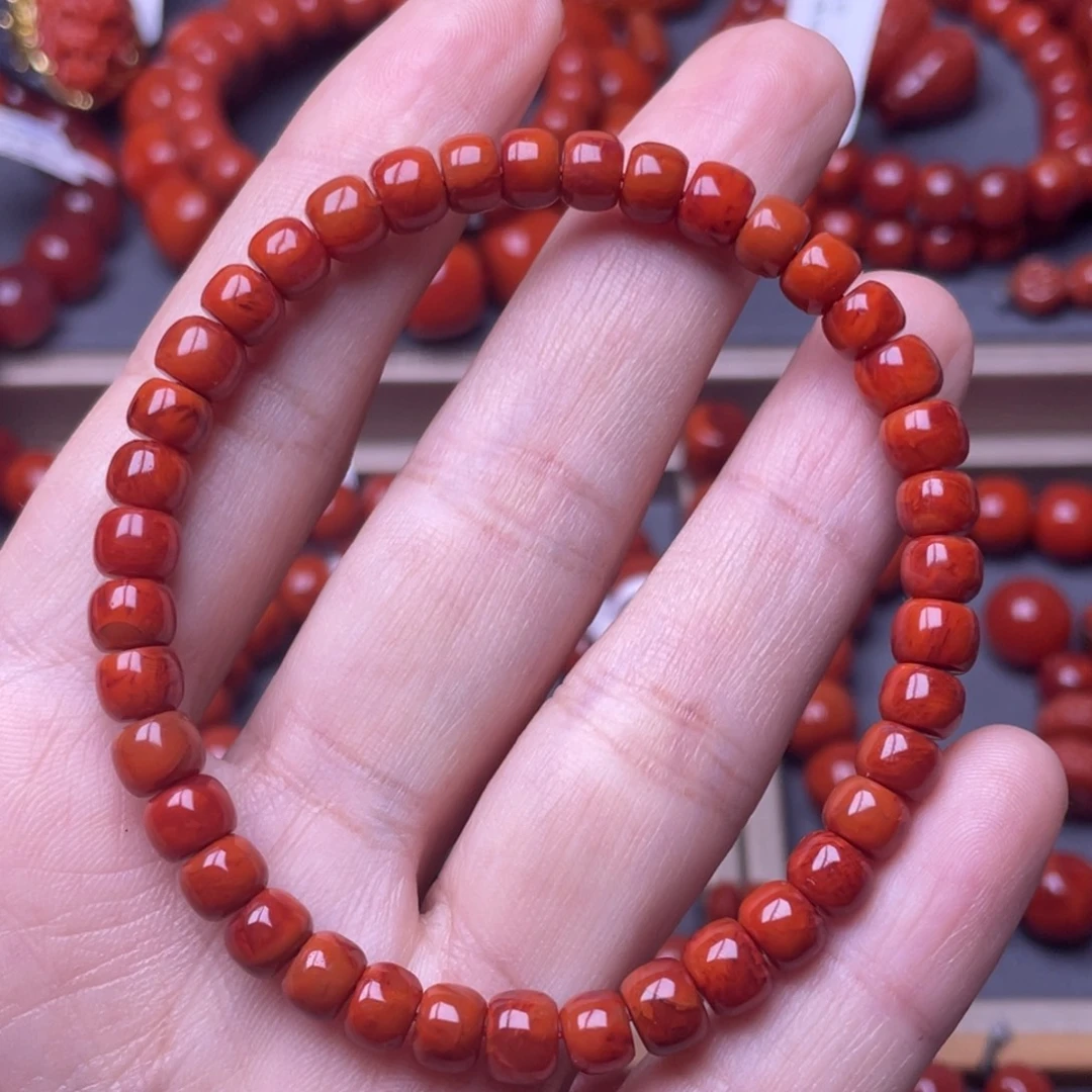 南红玛瑙未镶嵌瓦西满肉精致单圈6.3MM