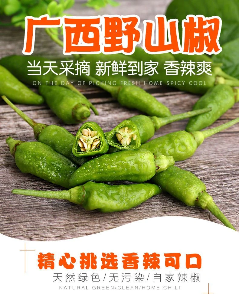正宗广西野山椒小米辣现摘超辣农家土辣椒小青椒朝天椒又尖又辣