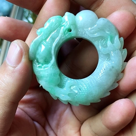 颈饰未镶嵌翡翠福豆豆珠宝翡翠颈饰