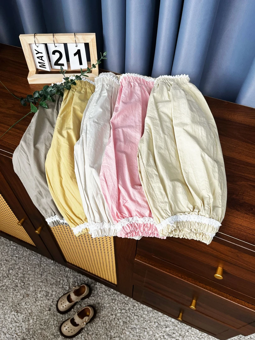 水洗棉奶油色7分小裤