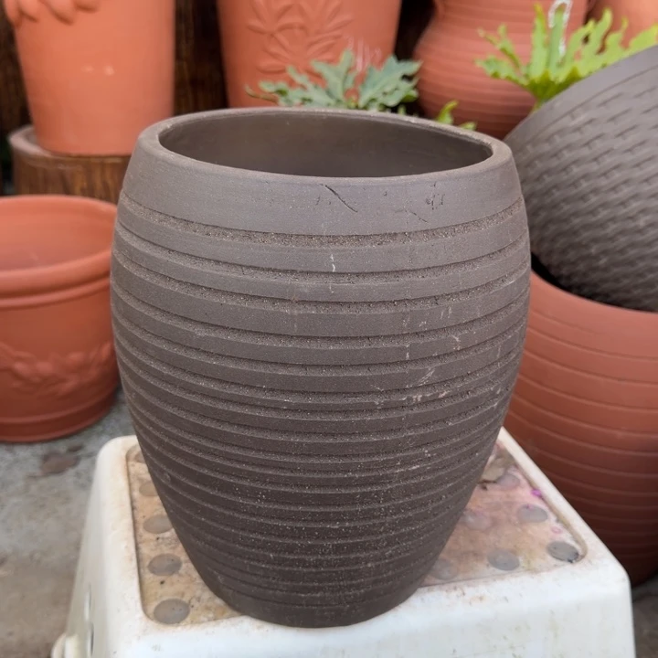 紫砂花盆口20高26宜兴紫砂