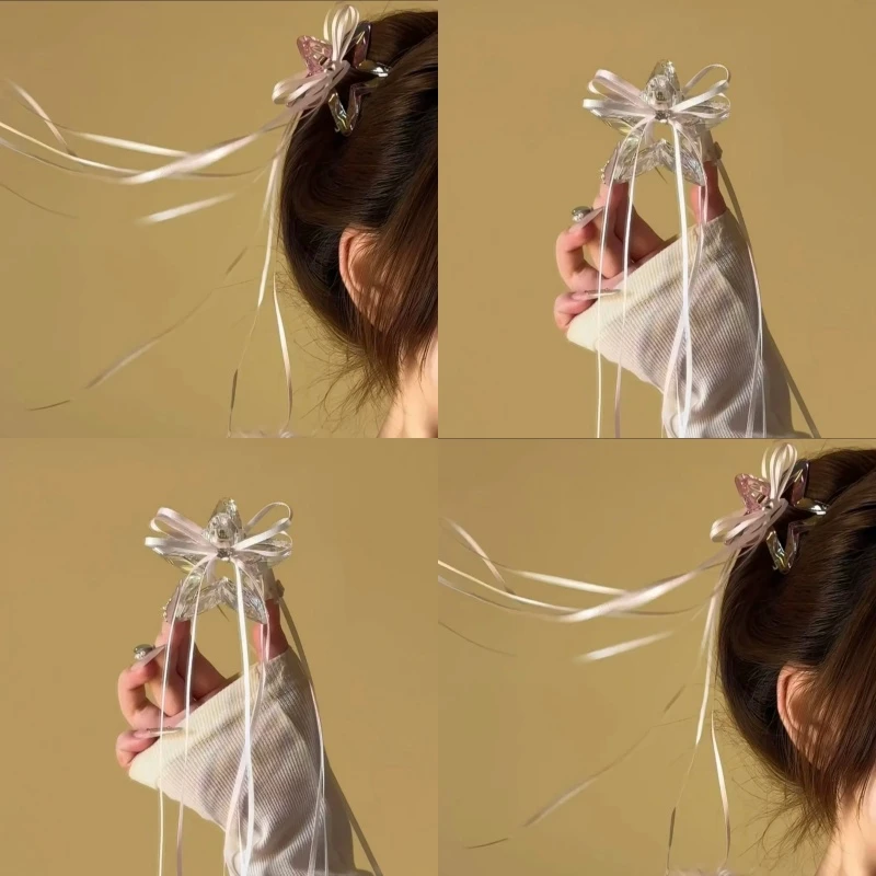 精致芭蕾风抓夹飘带星星ins风女后脑勺气质高级感优雅鲨鱼夹发饰