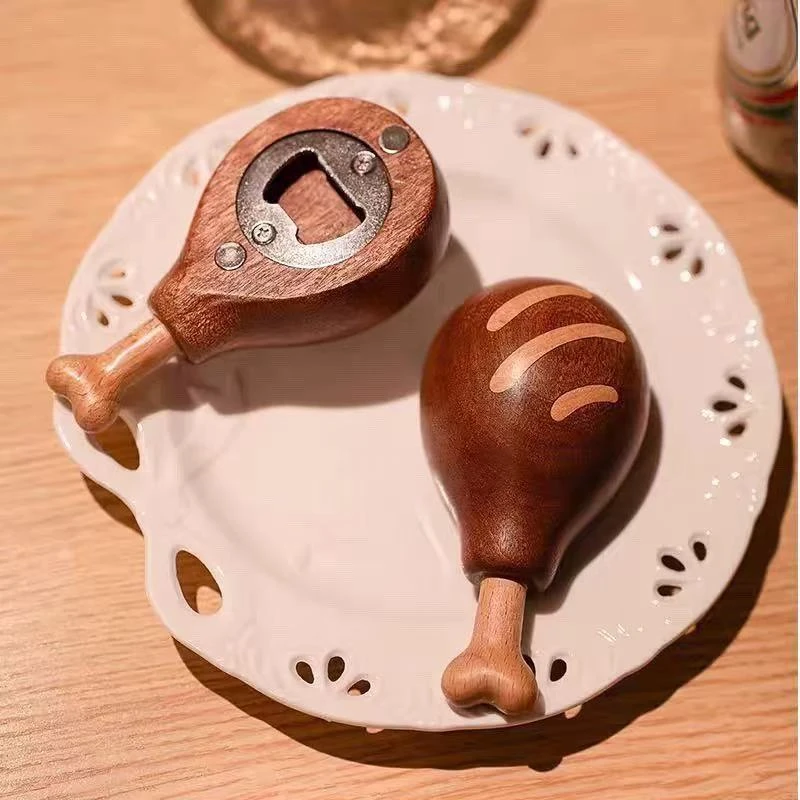 【天百芙】胡桃木实木开瓶器创意磁吸啤酒饮料开瓶起子