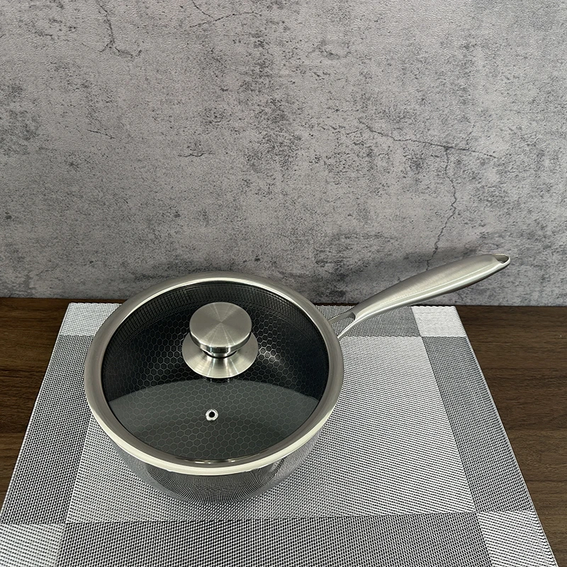 卓莱佳德18/10（五层钢）蜂窝雪平锅平底不粘奶锅辅食锅无涂层炒锅