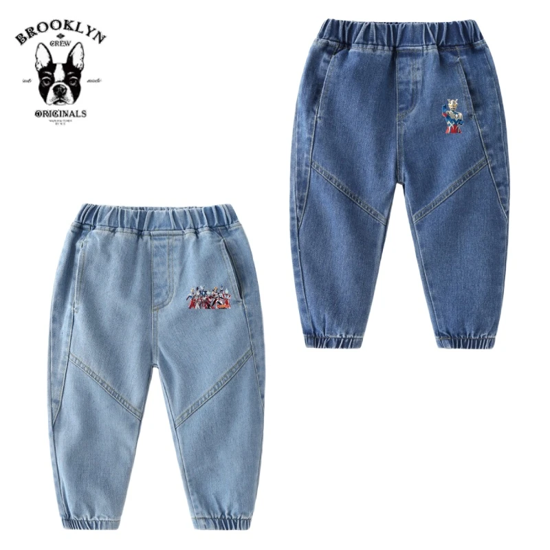 迪迦奥特曼2025春秋新款儿童牛仔裤透气百搭休闲秋季童装长裤韩版