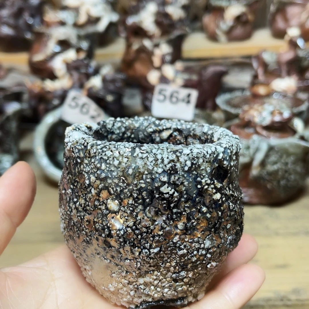 杯柴烧石头手捏杯特价