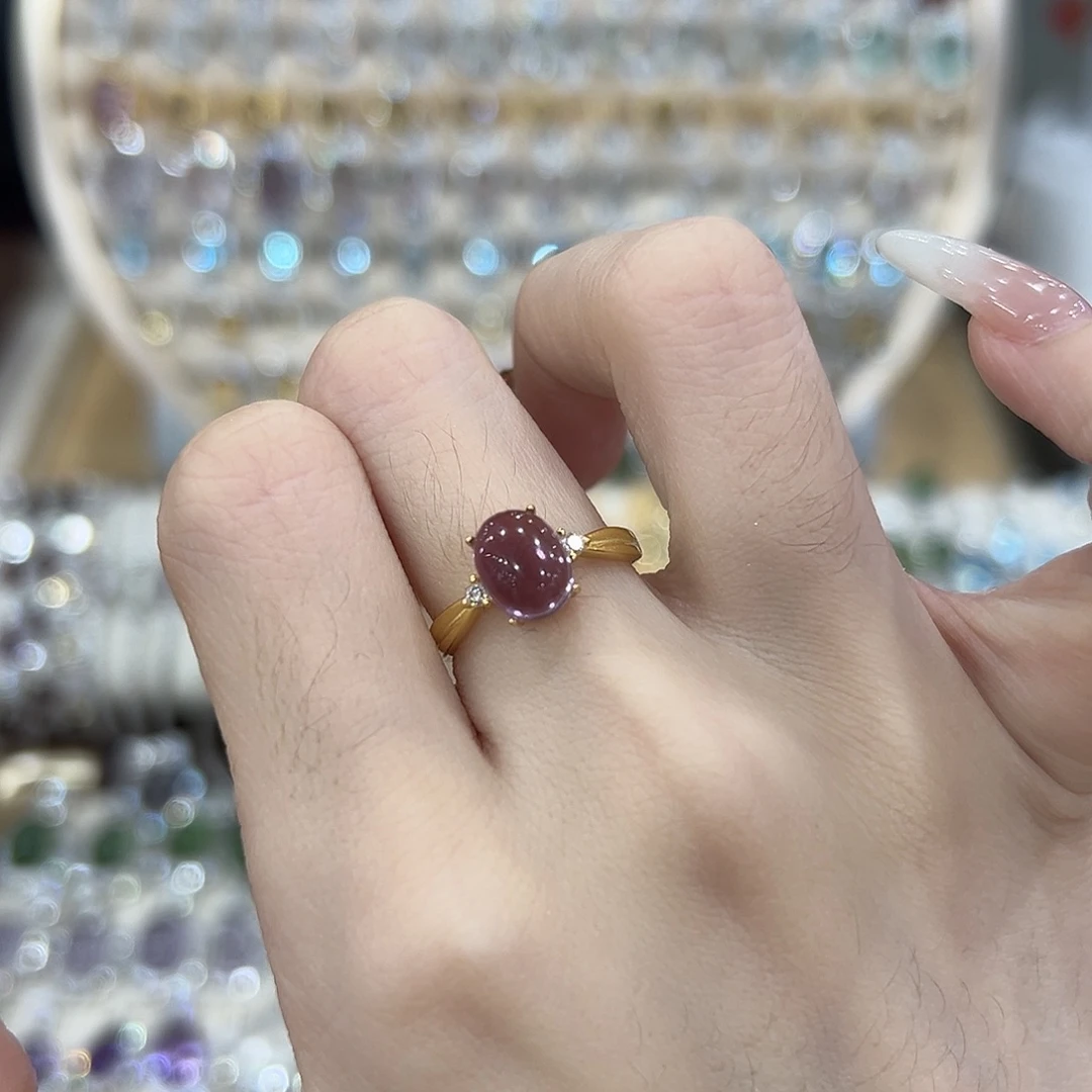 紫晶戒指银S925镶嵌