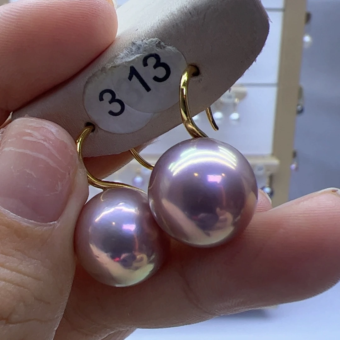 淡水珍珠耳饰18K金镶嵌