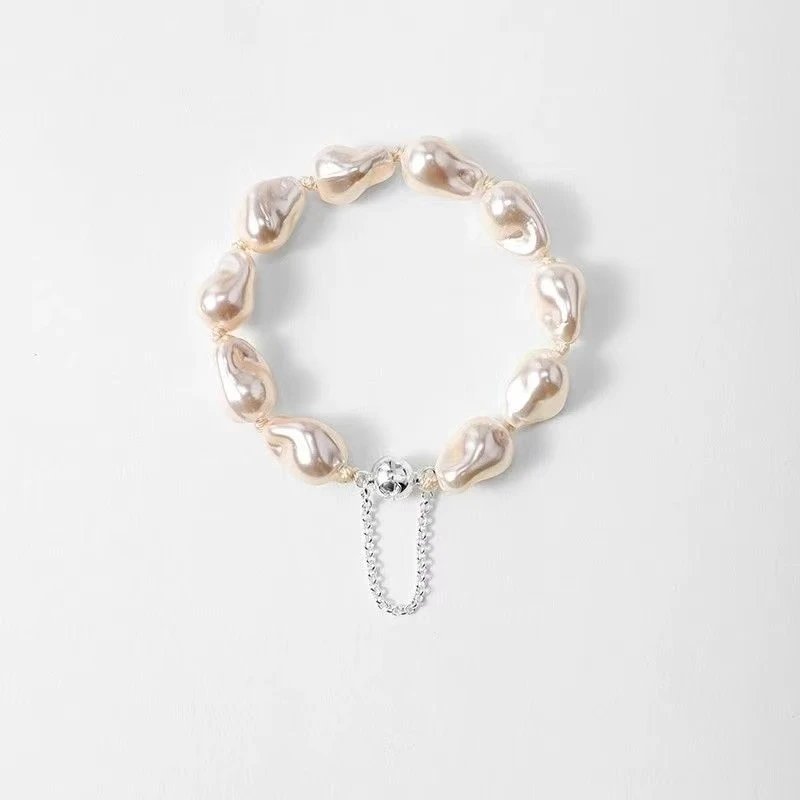 铜合金手链 法式设计优雅巴洛克珍珠手链小众轻奢高级感气质百搭