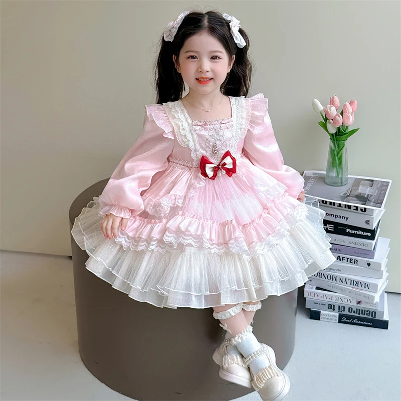 女童连衣裙秋装2025新款洋气儿童洛丽塔网纱裙春秋季宝宝公主裙子