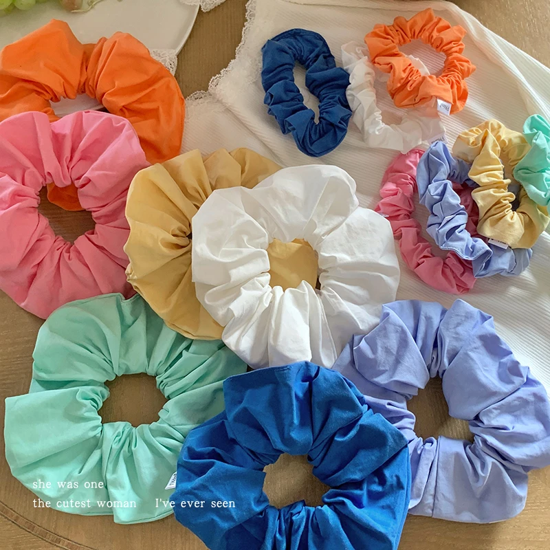 森系简约纯色大肠发圈女高级感扎发头绳高弹力耐用橡皮筋发绳发饰