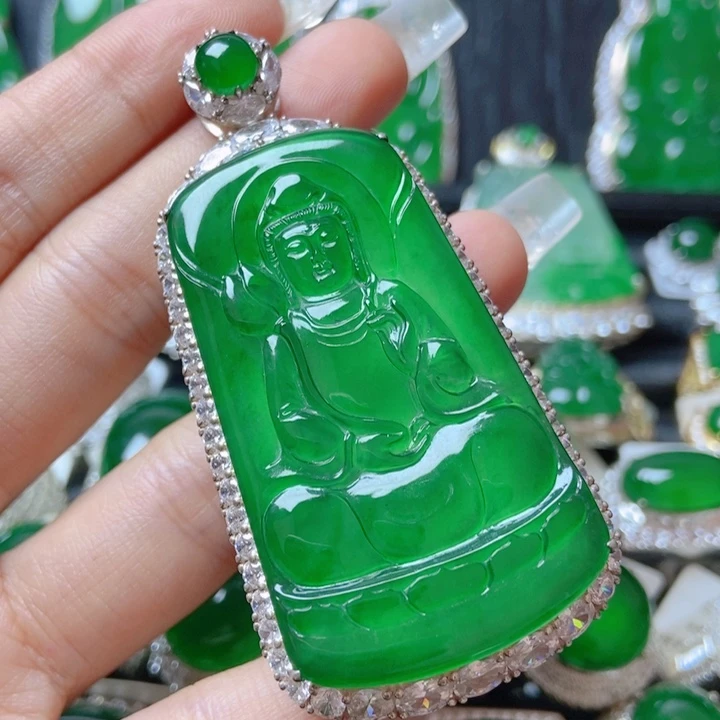 翡翠颈饰银S925镶嵌