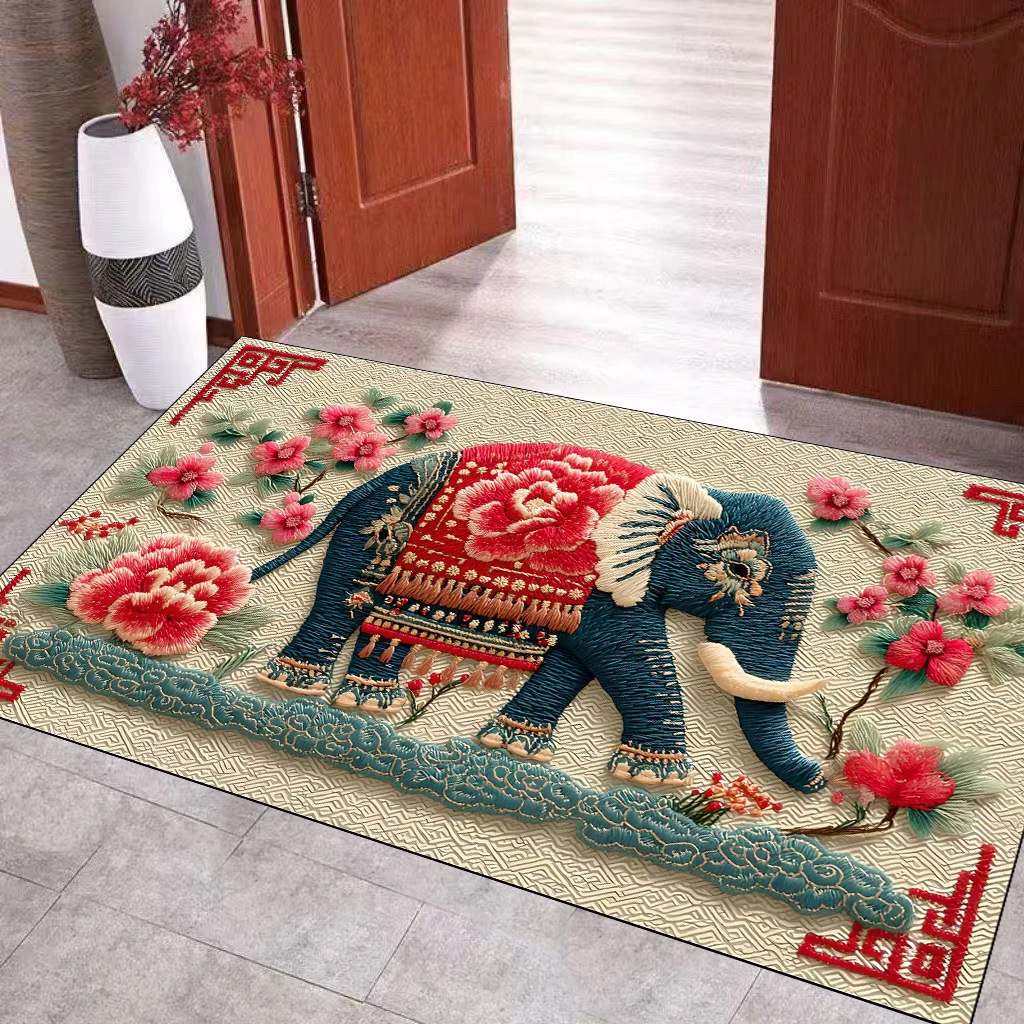 【吉象】60*120cm水晶绒吉祥家用门厅地垫脚垫