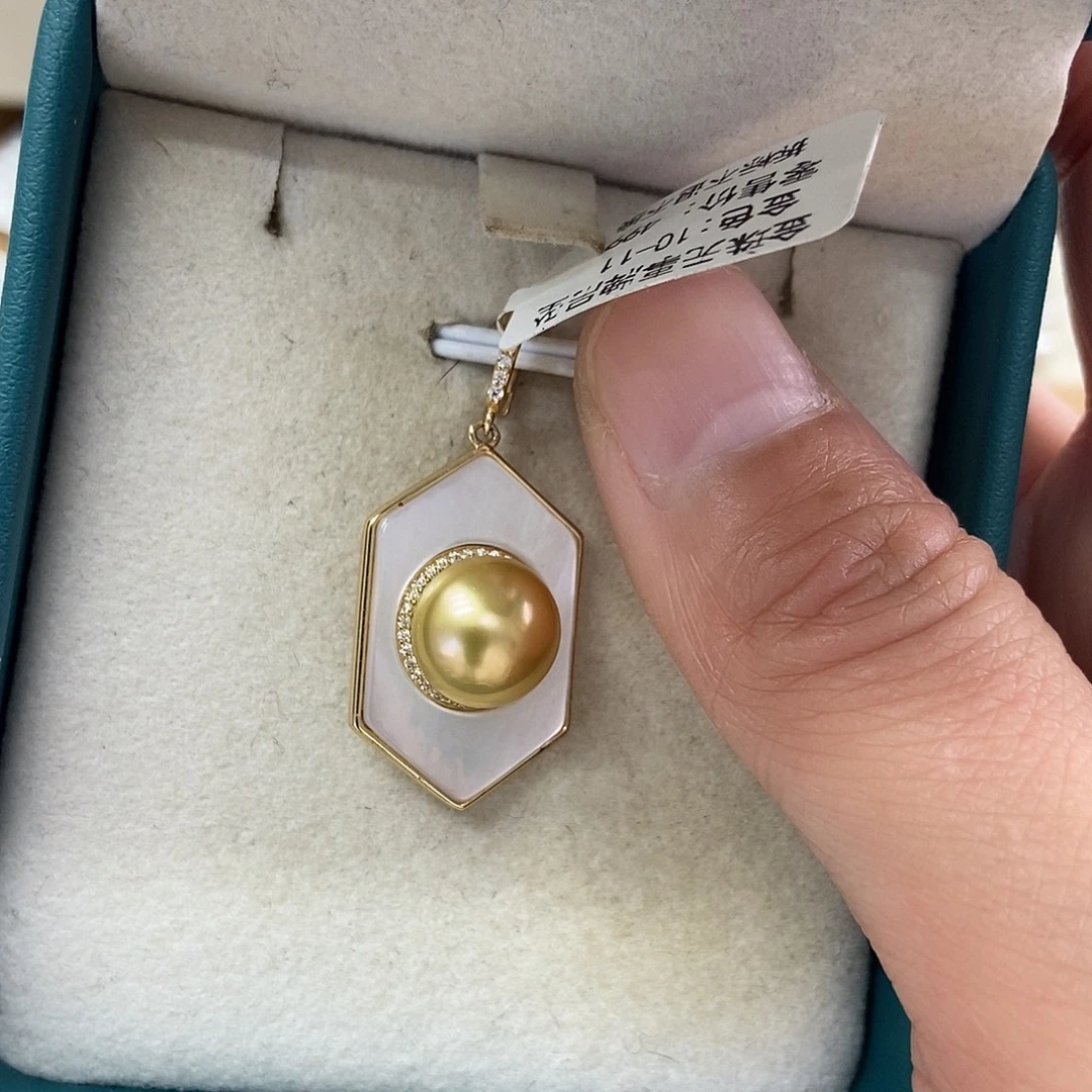 银S925镶嵌吊坠(不含链)海水珍珠@@D0007