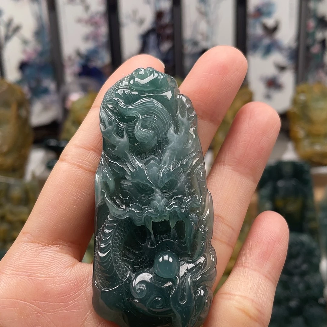 翡翠未镶嵌颈饰天然翡翠a货龙