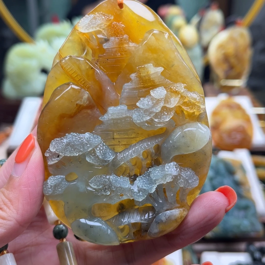 岫玉未镶嵌挂件挂件