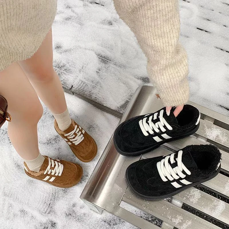 【久穿不厌】加绒新款秋款德训鞋大头平底鞋休闲日常百搭时尚