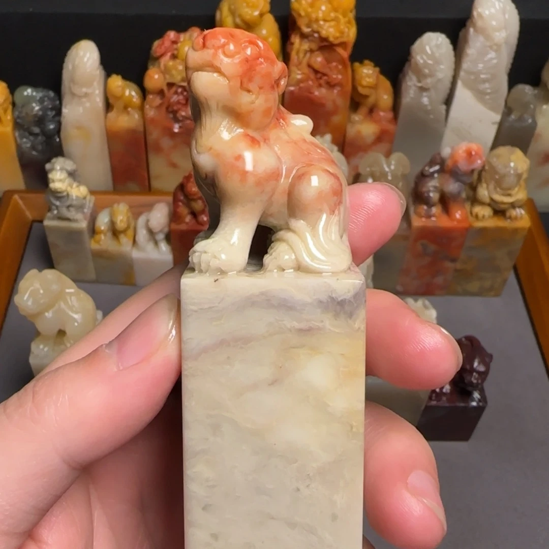巴林石印石红花冻