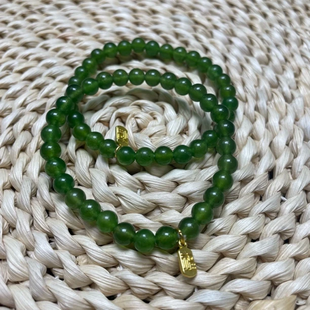 非金属木质手链 A0017天然绿冰底时尚潮流手串百搭9mm