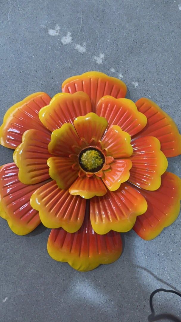橙色牡丹花墙挂摆件