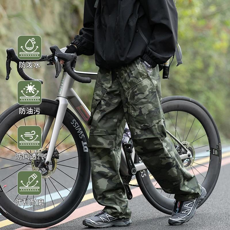 水洗长裤高腰耐磨迷彩短裤休闲裤防风宽松薄款战术裤登山