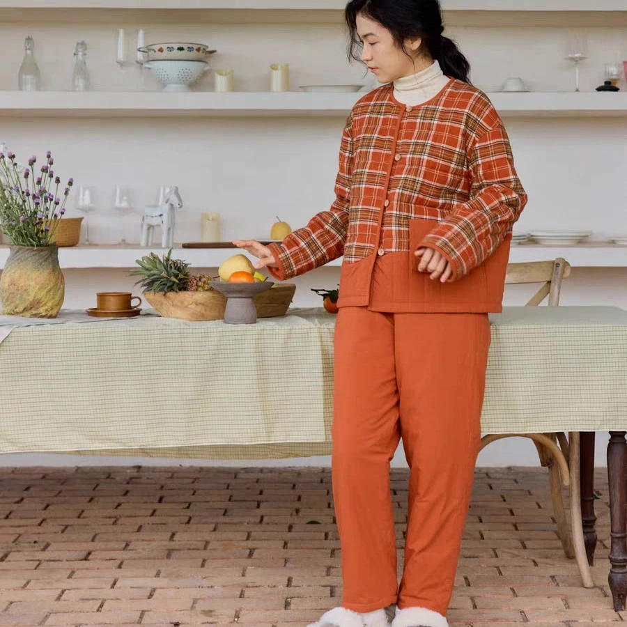 【海琴内衣专属】朵朵可可252-018睡衣女2秋冬保暖加厚夹棉家居套装