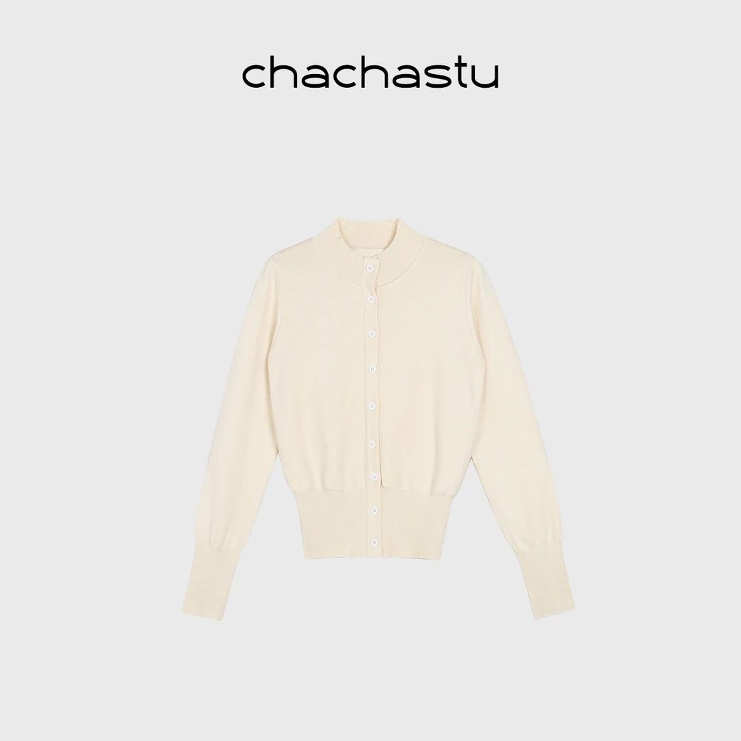 针织毛针织衫单排扣女士开衫开衫毛衫毛衣秋冬CHT175