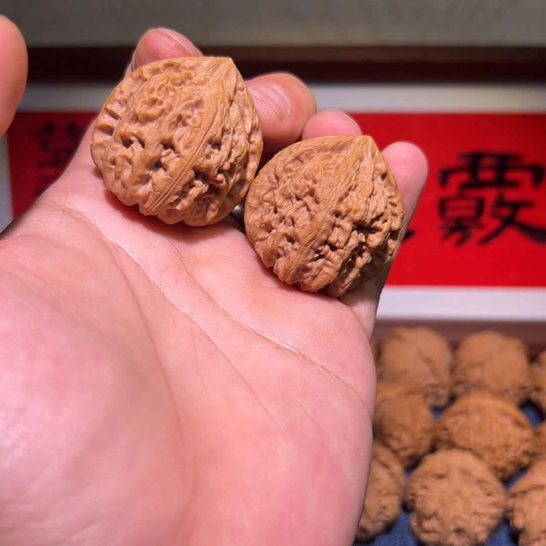 文玩核桃吊坠37精修赤焰马蹄一对，福利大漏不退不换