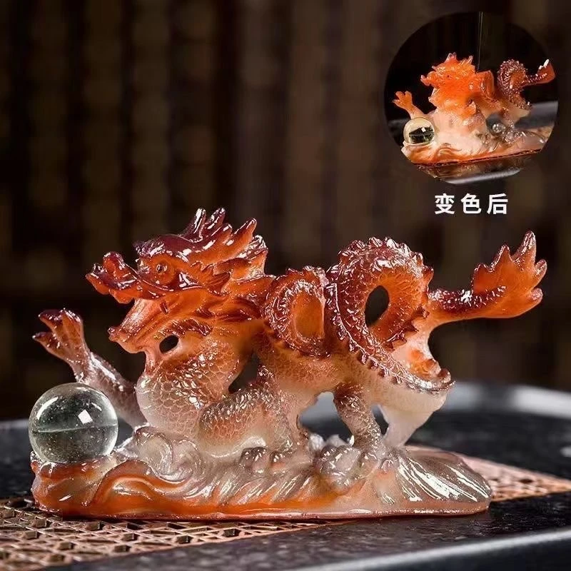 76茶具茶宠创意变色摆件招财茶桌茶道茶配件金龙可养