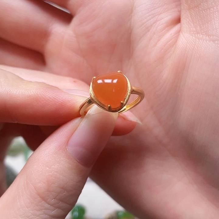 和田玉银S925镶嵌戒指