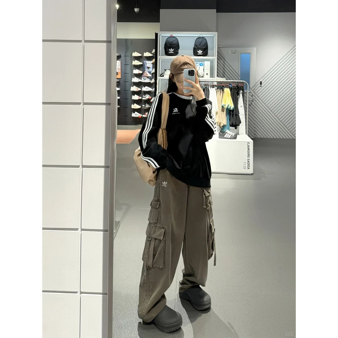 新款潮牌女装韩系ins入秋衣服女圆领长袖卫衣时尚简约上衣潮